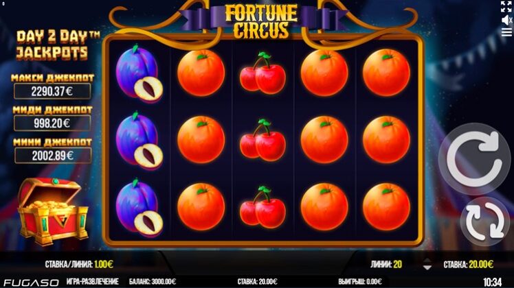 Внешний вид игрового автомата Fortune Circus