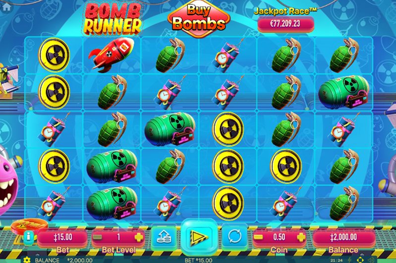 Дизайн слота Bomb Runner