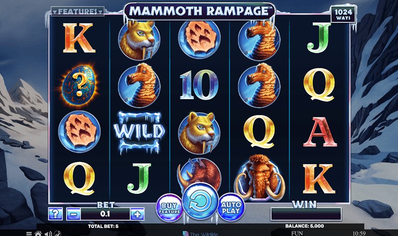 Дизайн слота Mammoth Rampage