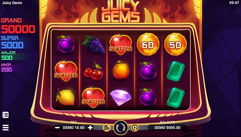 Дизайн слота Juicy Gems