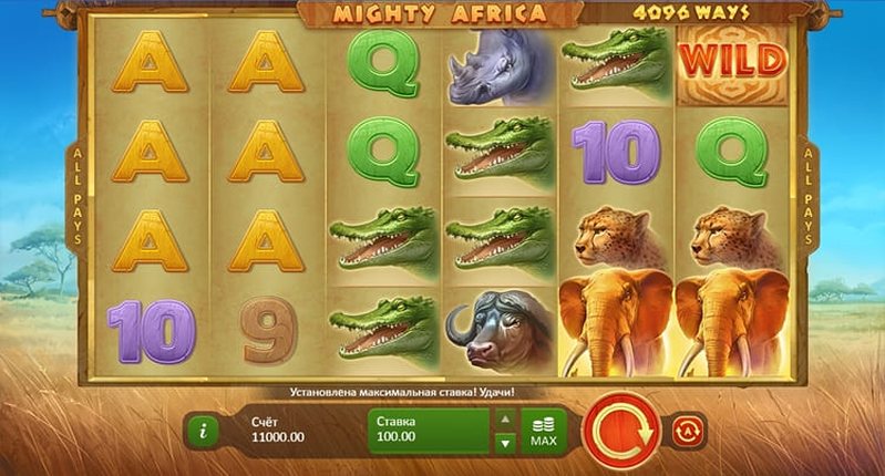 Дизайн слота Mighty Africa